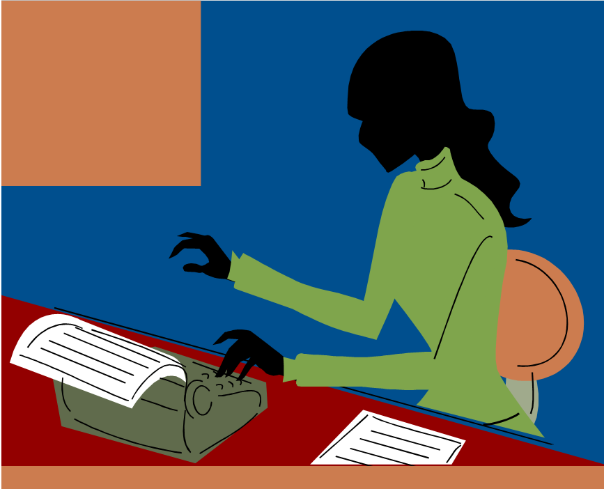Woman at typewriter